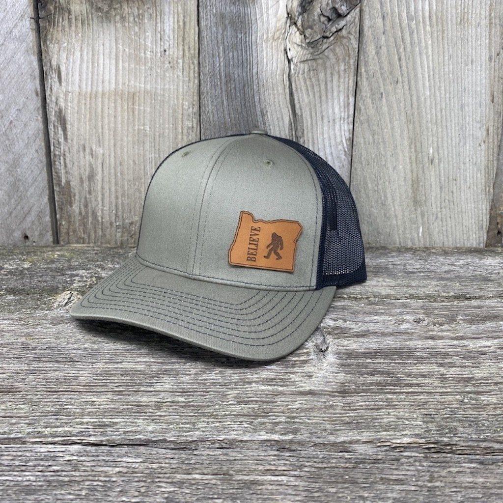BIGFOOT OREGON LEATHER PATCH HAT RICHARDSON 112 Leather Patch Hats Hells Canyon Designs