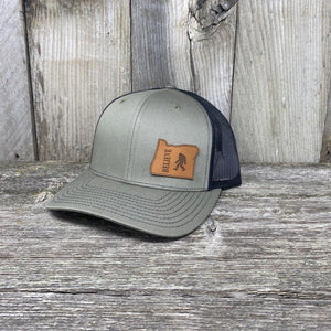 BIGFOOT OREGON LEATHER PATCH HAT RICHARDSON 112 Leather Patch Hats Hells Canyon Designs