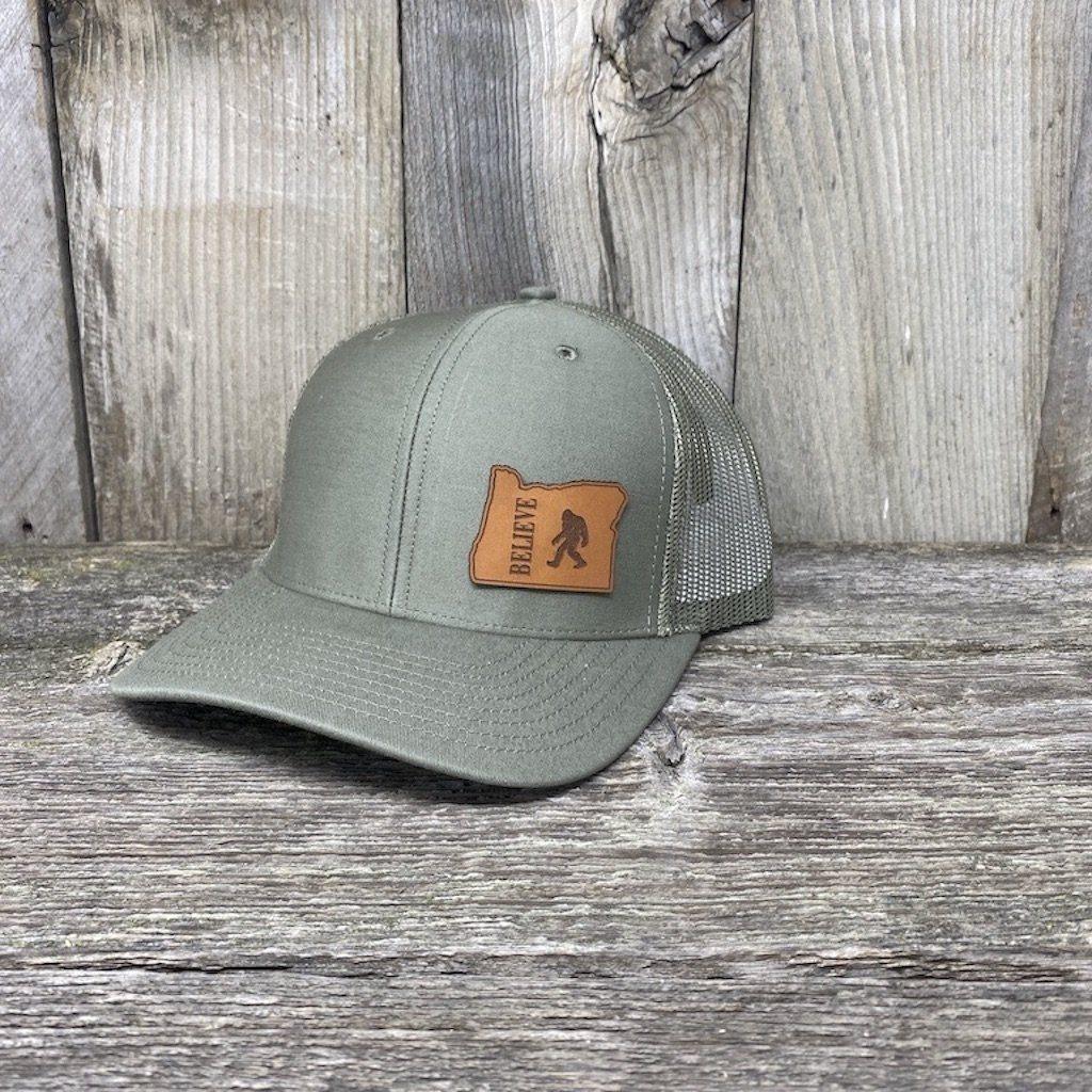 BIGFOOT OREGON LEATHER PATCH HAT RICHARDSON 112 Leather Patch Hats Hells Canyon Designs