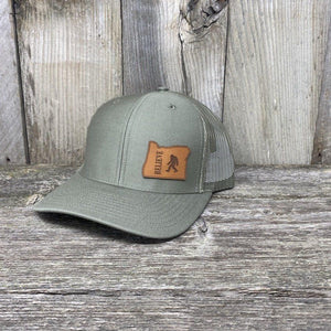 BIGFOOT OREGON LEATHER PATCH HAT RICHARDSON 112 Leather Patch Hats Hells Canyon Designs