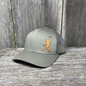 BIGFOOT SHAKA CHESTNUT LEATHER PATCH HAT - RICHARDSON 112 Leather Patch Hats Hells Canyon Designs # Loden