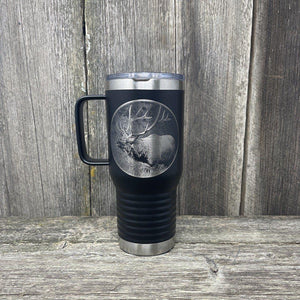 BUGLING ELK BLACK 20oz COFFEE MUG Tumbler Hells Canyon Designs