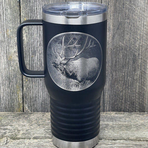 BUGLING ELK BLACK 20oz COFFEE MUG Tumbler Hells Canyon Designs