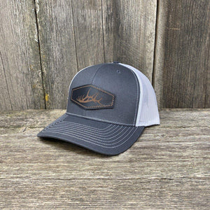 Copy of ELK SHED LEATHER PATCH HAT - RICHARDSON 112 Leather Patch Hats Hells Canyon Designs # Charcoal/White