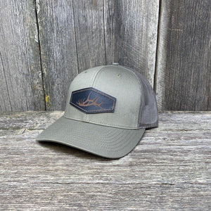 ELK SHED LEATHER Leather Patch Hats Hells Canyon Designs # Loden