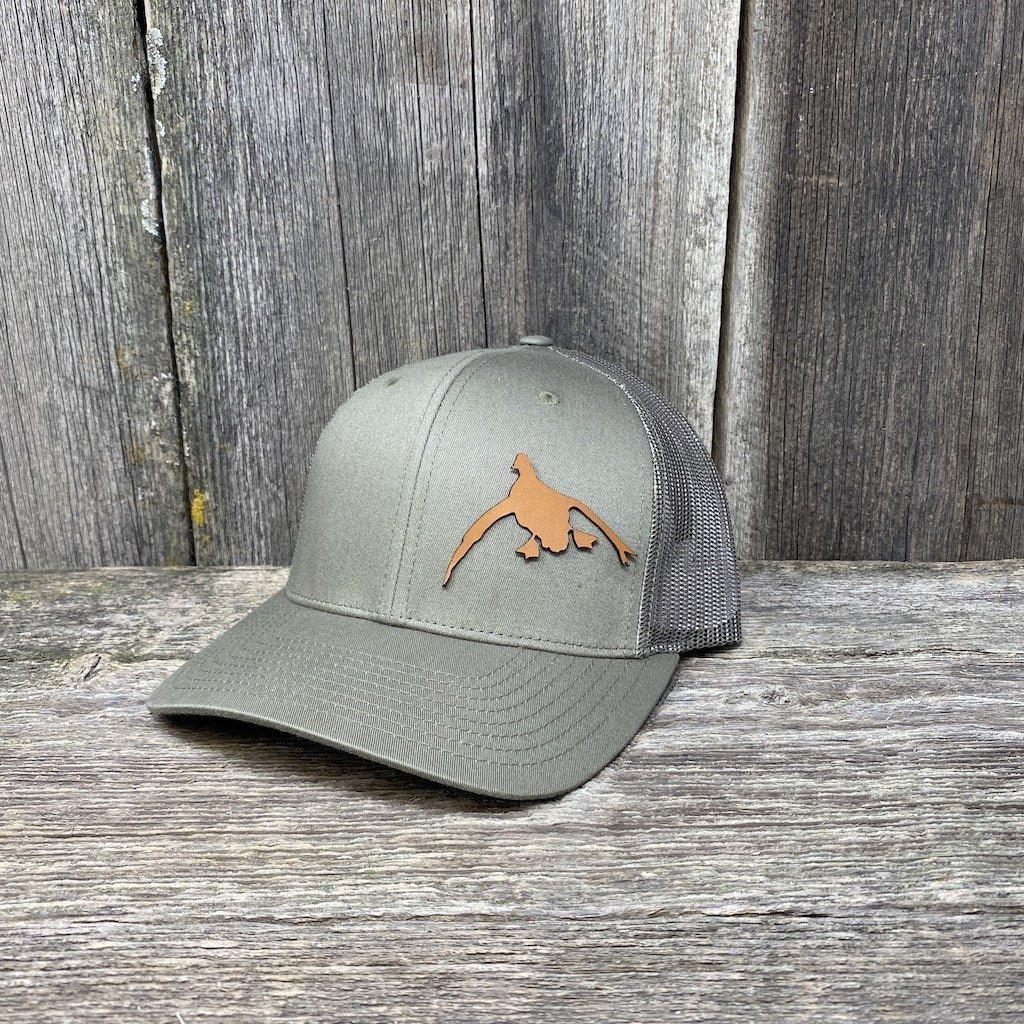DUCK HUNTERS CHESTNUT LEATHER PATCH HAT - RICHARDSON 112 Leather Patch Hats Hells Canyon Designs # Loden