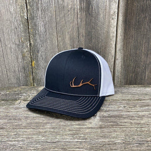 ELK HORN RICHARDSON LEATHER PATCH HAT Leather Patch Hats Hells Canyon Designs # Charcoal/Orange