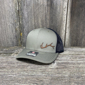 ELK HORN RICHARDSON LEATHER PATCH HAT Leather Patch Hats Hells Canyon Designs # Loden/Black