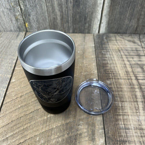 MULE DEER BLACK 20 OZ ENGRAVED TUMBLER Tumbler Hells Canyon Designs