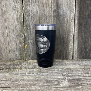 RIVER ELK BLACK 20 OZ ENGRAVED TUMBLER Tumbler Hells Canyon Designs
