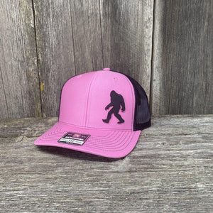 SASQUATCH BLACK LEATHER PATCH HAT RICHARDSON 112 Leather Patch Hats Hells Canyon Designs Pink/Black
