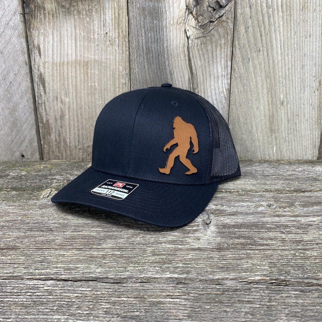 SASQUATCH LEATHER PATCH HAT - RICHARDSON 112 Leather Patch Hats Hells Canyon Designs