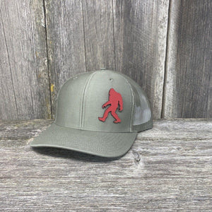 SASQUATCH RED LEATHER PATCH HAT RICHARDSON 112 Leather Patch Hats Hells Canyon Designs Loden