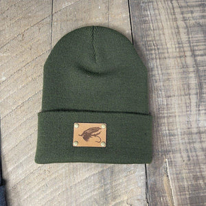 STEELHEAD FLY CUFFED BEANIE | YUPOONG 1501KC Hells Canyon Designs # Moss