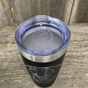 WHITETAIL DEER BLACK 20oz ENGRAVED TUMBLER Tumbler Hells Canyon Designs