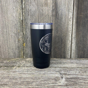 WHITETAIL DEER BLACK 20oz ENGRAVED TUMBLER Tumbler Hells Canyon Designs