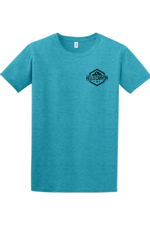 Gildan Softstyle T-Shirt Hells Canyon Designs Heather Galapagos Blue S 