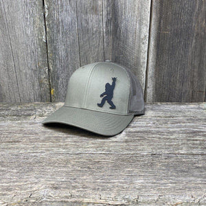 BIGFOOT SHAKA BLACK LEATHER PATCH HAT - RICHARDSON 112 Leather Patch Hats Hells Canyon Designs # Loden 