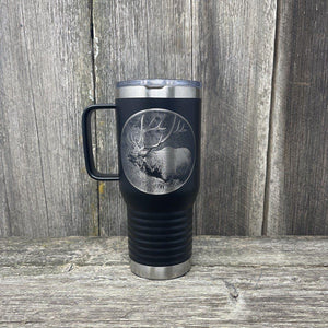 BUGLING ELK BLACK 20oz COFFEE MUG Tumbler Hells Canyon Designs 