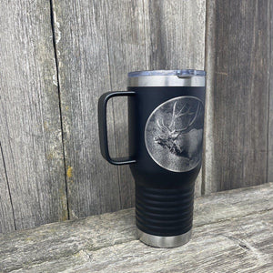 BUGLING ELK BLACK 20oz COFFEE MUG Tumbler Hells Canyon Designs 