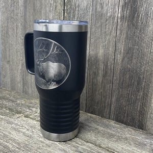 BUGLING ELK BLACK 20oz COFFEE MUG Tumbler Hells Canyon Designs 