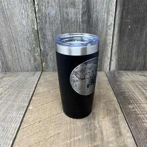 BULL MOOSE BLACK 20 OZ ENGRAVED TUMBLER Tumbler Hells Canyon Designs 