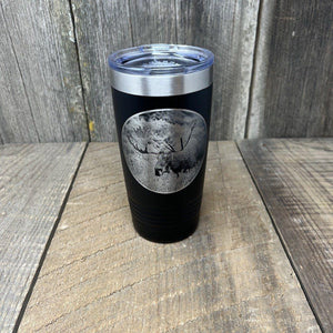 BULL MOOSE BLACK 20 OZ ENGRAVED TUMBLER Tumbler Hells Canyon Designs 