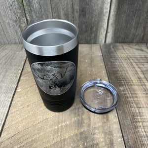 BULL MOOSE BLACK 20 OZ ENGRAVED TUMBLER Tumbler Hells Canyon Designs 