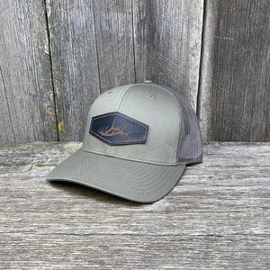 ELK SHED LEATHER Leather Patch Hats Hells Canyon Designs  # Loden