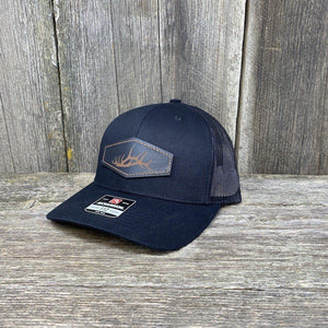 Copy of ELK SHED LEATHER PATCH HAT - RICHARDSON 112 Leather Patch Hats Hells Canyon Designs # Solid Black