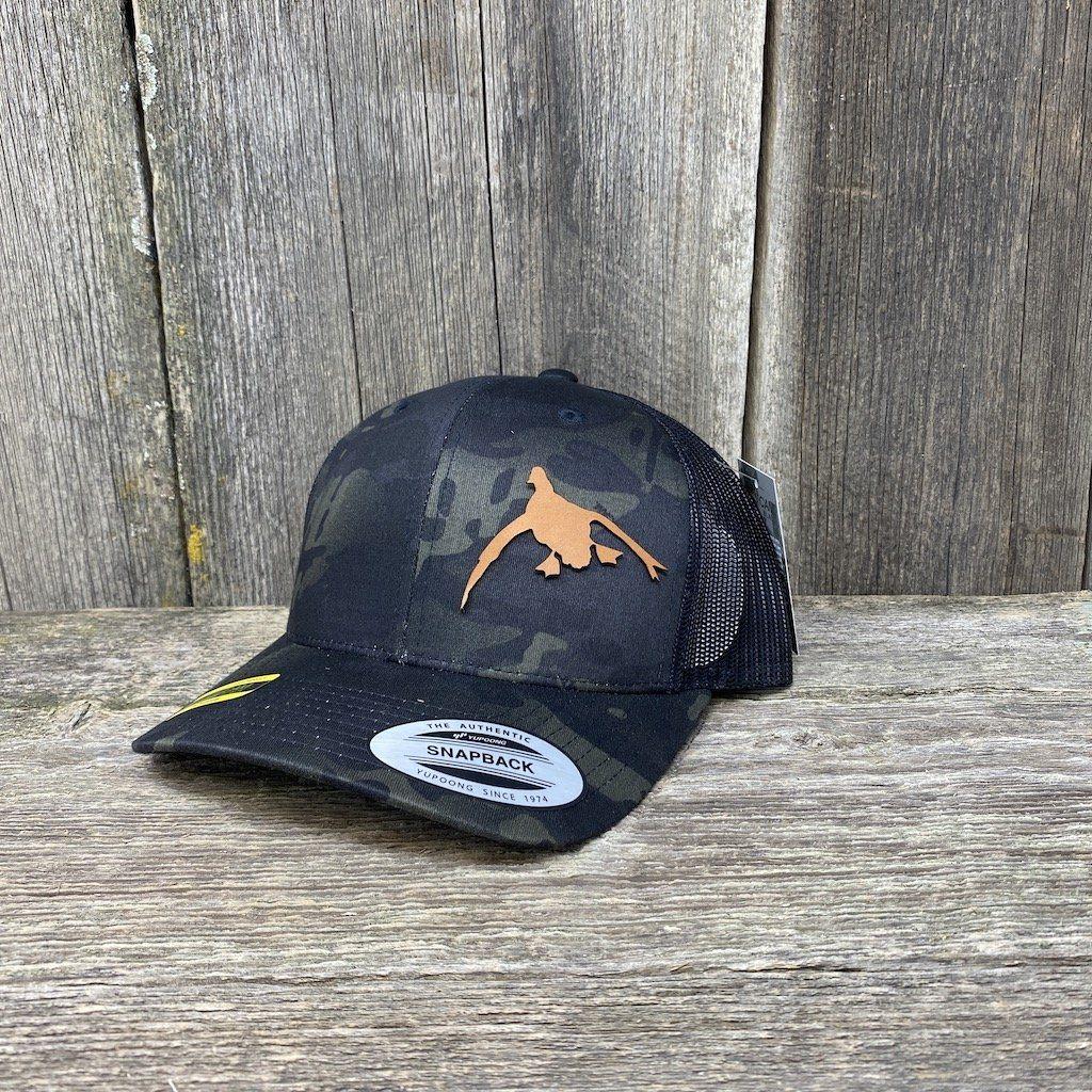 LEATHER Hells FLEXFIT HAT - Canyon Designs | HUNTERS CANYON CHESTNUT PATCH DUCK SNAPBACK HELLS - DESIGNS
