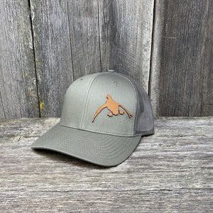 DUCK HUNTERS CHESTNUT LEATHER PATCH HAT - RICHARDSON 112 Leather Patch Hats Hells Canyon Designs # Loden 