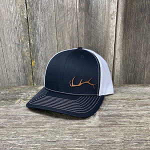 ELK HORN RICHARDSON LEATHER PATCH HAT Leather Patch Hats Hells Canyon Designs # Charcoal/Orange 