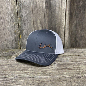 ELK HORN RICHARDSON LEATHER PATCH HAT Leather Patch Hats Hells Canyon Designs # Grey/Black 