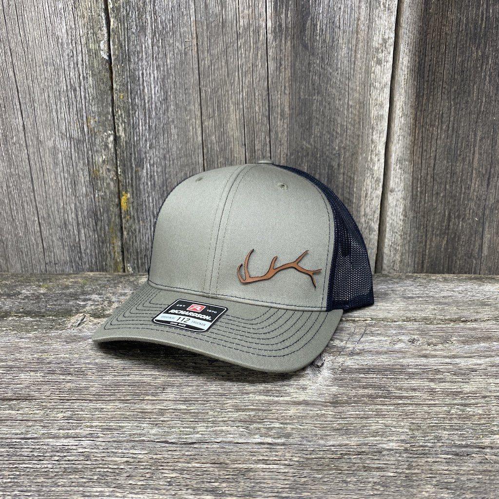 ELK HORN RICHARDSON LEATHER PATCH HAT Leather Patch Hats Hells Canyon Designs # Loden/Black 