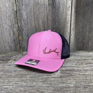 ELK HORN RICHARDSON LEATHER PATCH HAT Leather Patch Hats Hells Canyon Designs # Pink/Black 