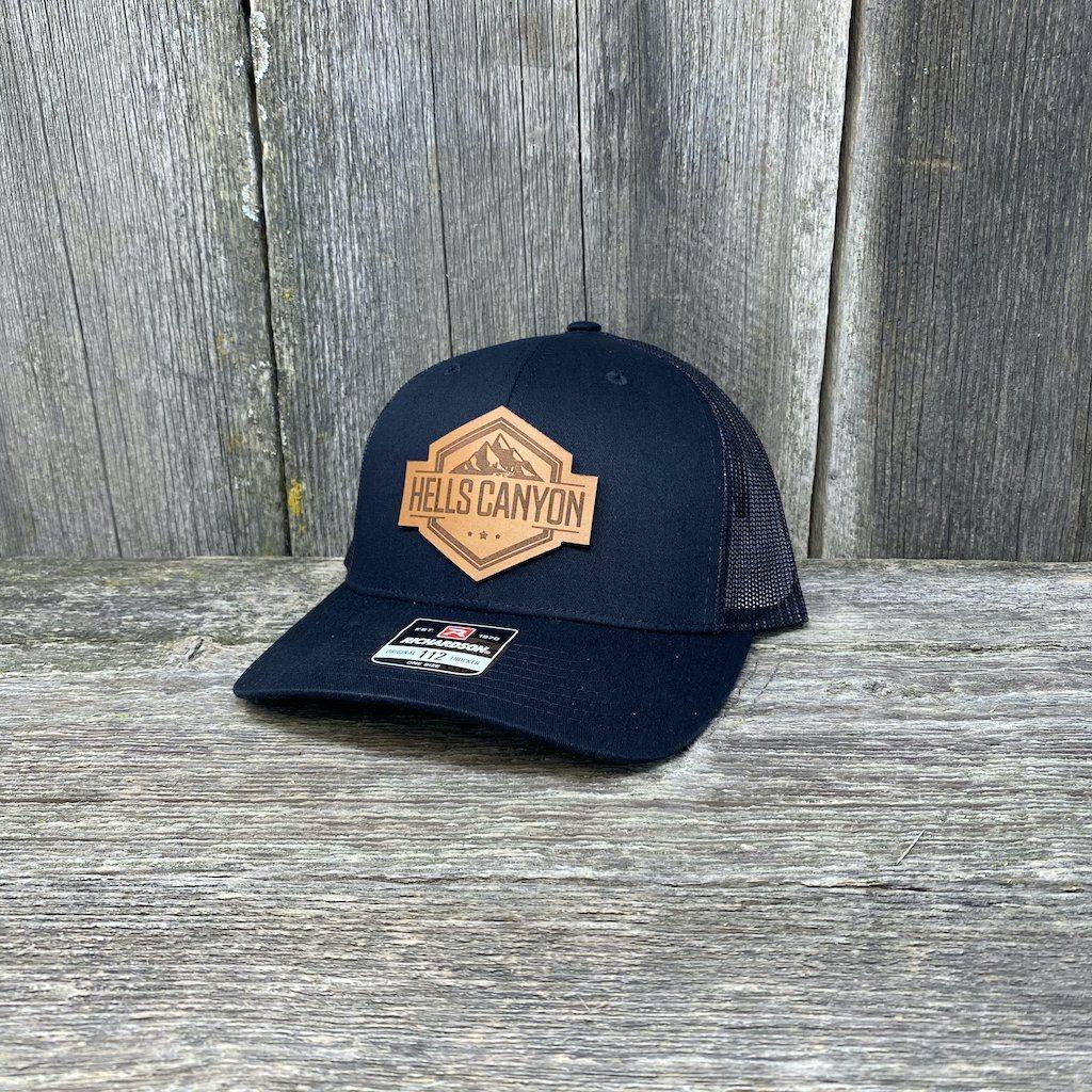 Custom Leather Patch Hat | Laser Cut & Engraved | Sewn on | Hand Finished | Leather Anniversary | Company Hats and Gifts | 112