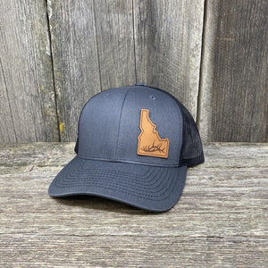 IDAHO HAT ANTLER SPECIAL EDITION RICHARDSON 112 Leather Patch Hats Hells Canyon Designs # Charcoal/Black 
