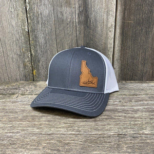 IDAHO HAT ANTLER SPECIAL EDITION RICHARDSON 112 Leather Patch Hats Hells Canyon Designs # Charcoal/White 