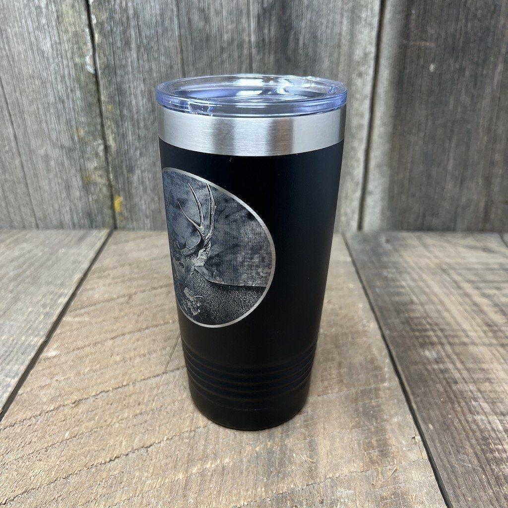 Wooden Deer 20 oz insulated tumbler with lid and straw
