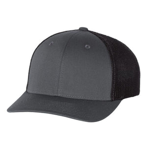 RICHARDSON 110 FLEX-FIT LEATHER PATCH HATS Hells Canyon Designs Charcoal/Black Lg/Xl 