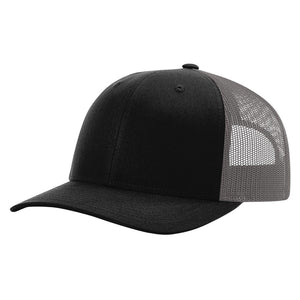 RICHARDSON 115 LEATHER PATCH HATS | HAND SEWN PATCHES Hells Canyon Designs Black/Charcoal 