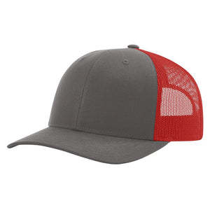 RICHARDSON 115 LEATHER PATCH HATS | HAND SEWN PATCHES Hells Canyon Designs Charcoal/Red 