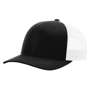 RICHARDSON 115 LEATHER PATCH HATS | HEAT PRESSED PATCHES Hells Canyon Designs Black/White 