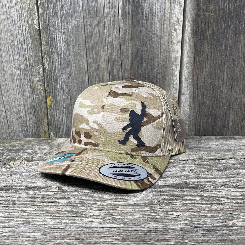 SASQUATCH BLACK LEATHER PEACE PATCH - FLEXFIT SNAPBACK