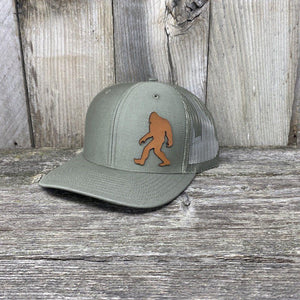SASQUATCH LEATHER PATCH HAT - RICHARDSON 112 Leather Patch Hats Hells Canyon Designs Loden 