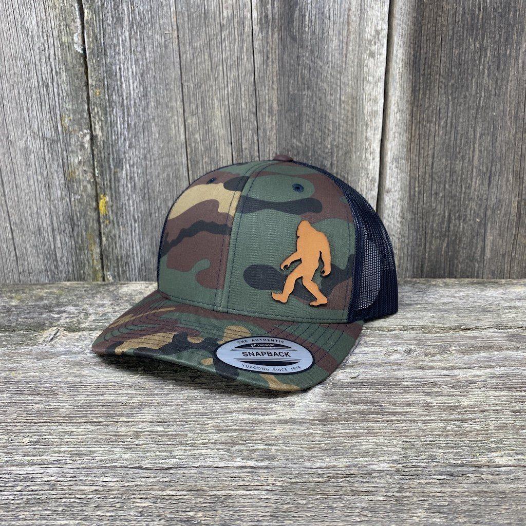 Sasquatch Leather Patch Hat - Flexfit Snapback | Hells Canyon Designs BDU/Black