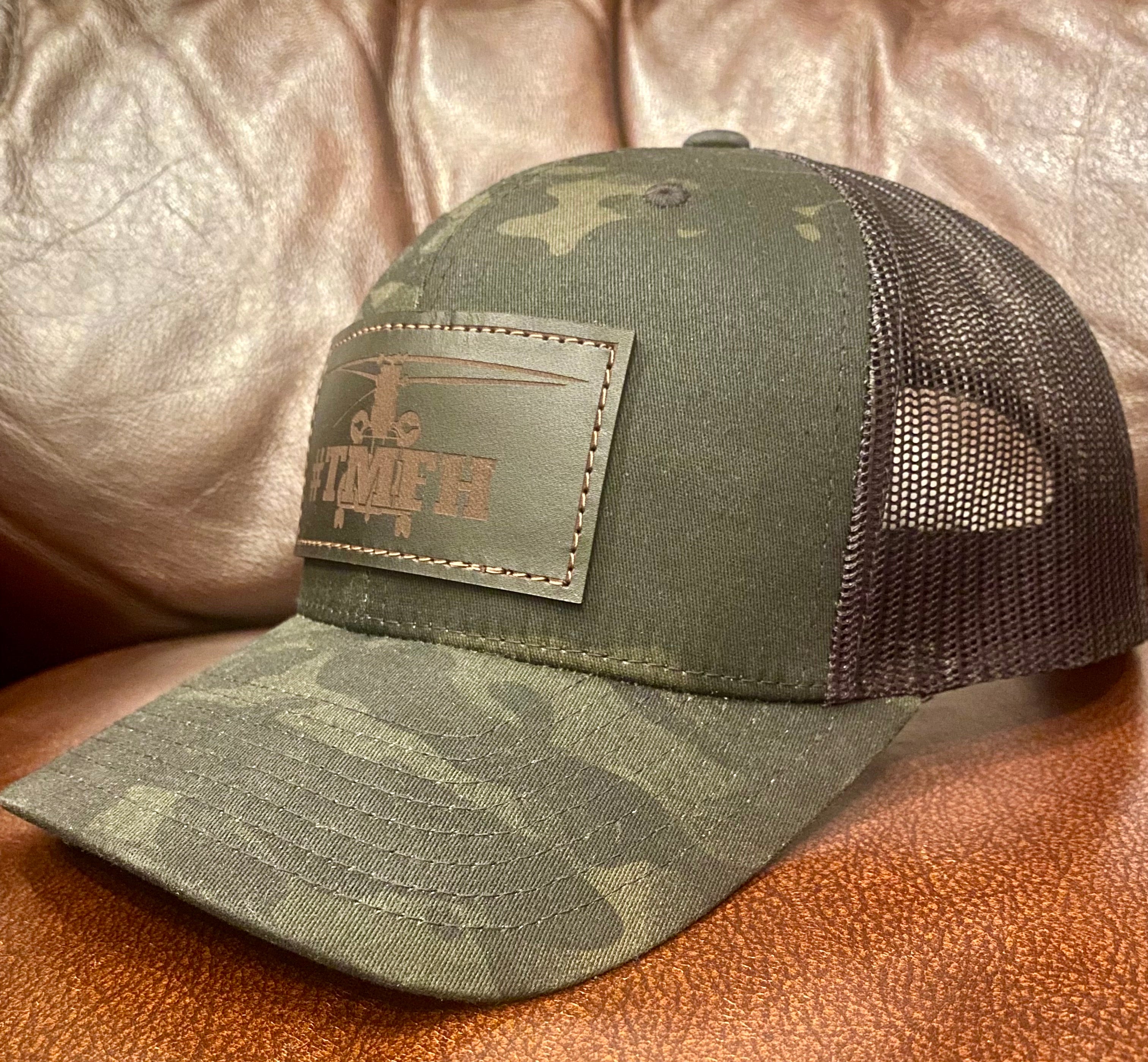 Custom Leather Patch Hats | Hells Canyon Designs Solid Black