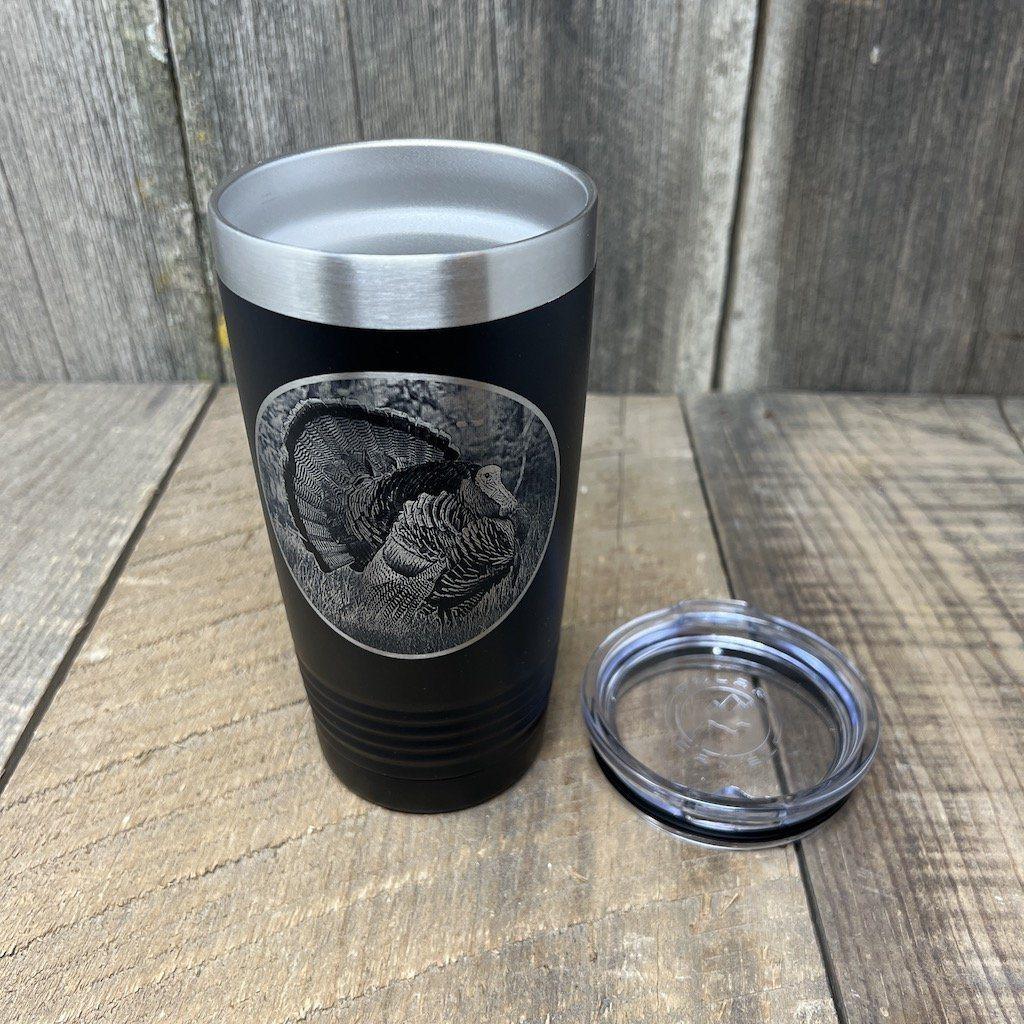 WILD TURKEY BLACK 20 OZ ENGRAVED TUMBLER Tumbler Hells Canyon Designs 