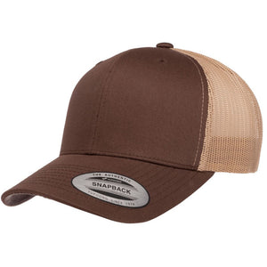 YP CLASSICS 6606 CUSTOM LEATHER PATCH HAT | HEAT PRESSED PATCHES Leather Patch Hats Hells Canyon Designs Brown/Khaki 